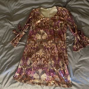 Velvet Paisley Dress Made In Italy